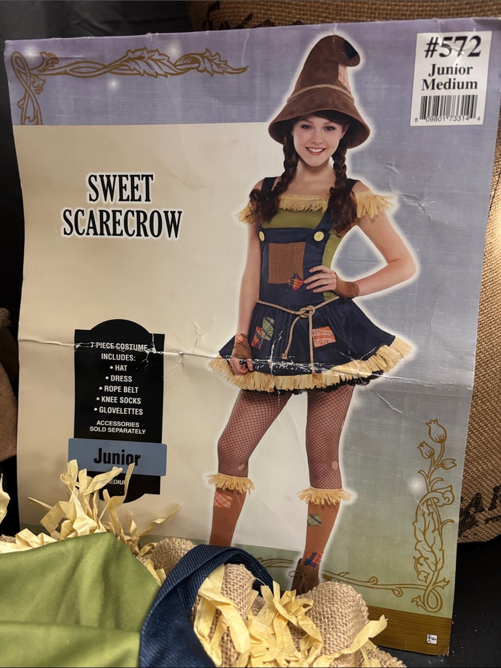 Amscan Sweet Scarecrow Costume - Navy, Brown, Yellow